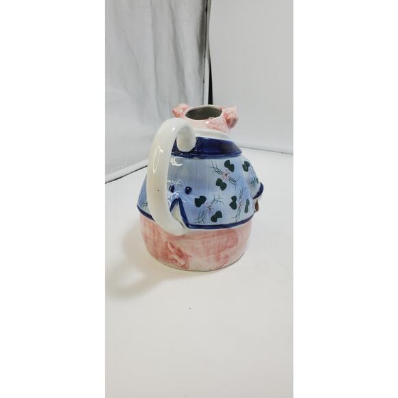 Vintage 1962 Ceramic Tea Pot "The Gentleman Pig" 8 inch Vintage Andrea By Sadek - Picture 4 of 6